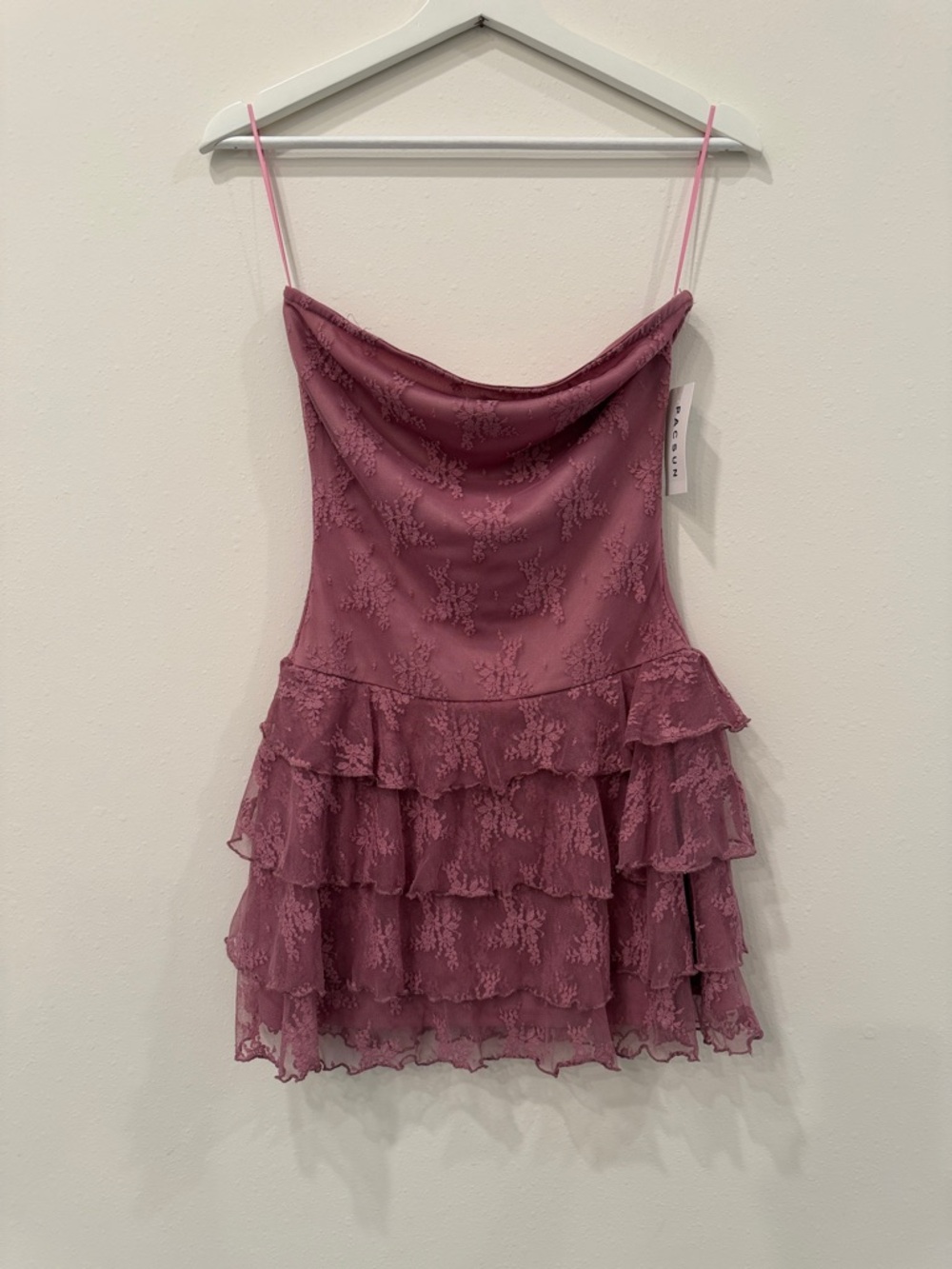 PacSun Mauve Floral Lace Slip Dress